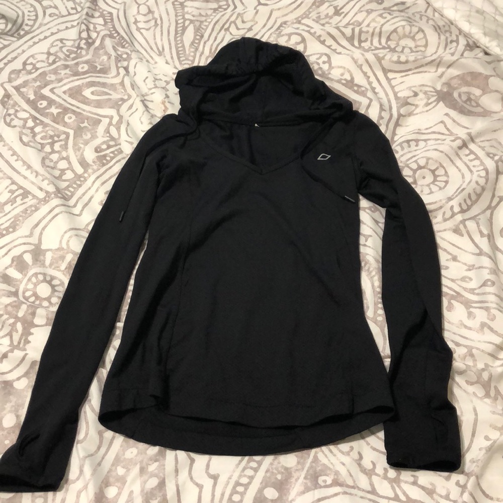 LORNA JANE Black Mesh Long sleeve Athletic Top (S)